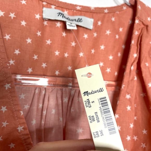 Madewell | NWT Wrap Top in Star Scatter Peach Small - Picture 2 of 10